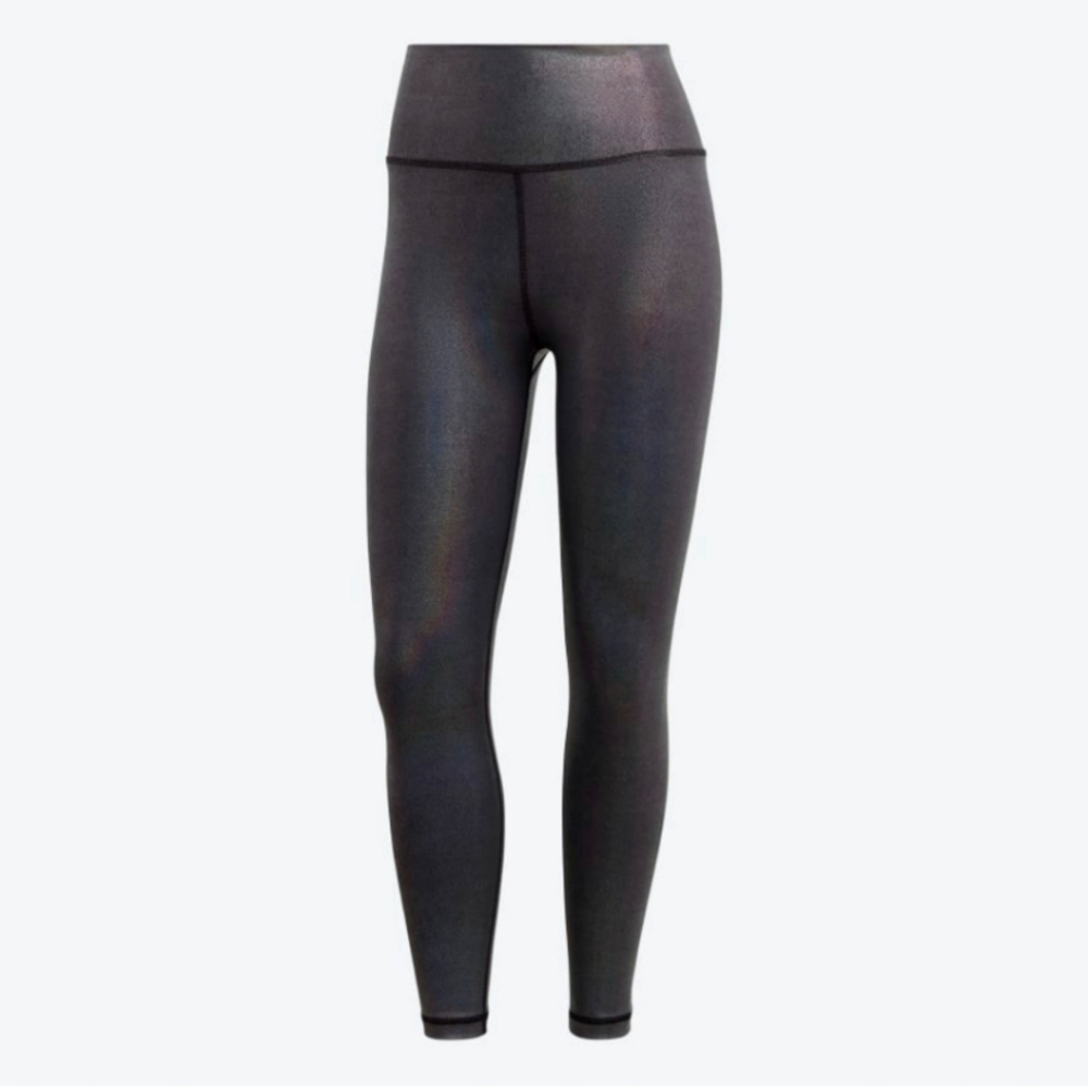 Like New. Adidas 7/8 xs shinny black leggings